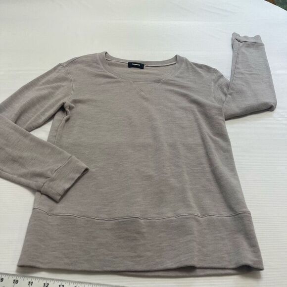 Monrow Grey Crewneck Pullover Long Sleeve Shirt Size Small - Picture 5 of 8
